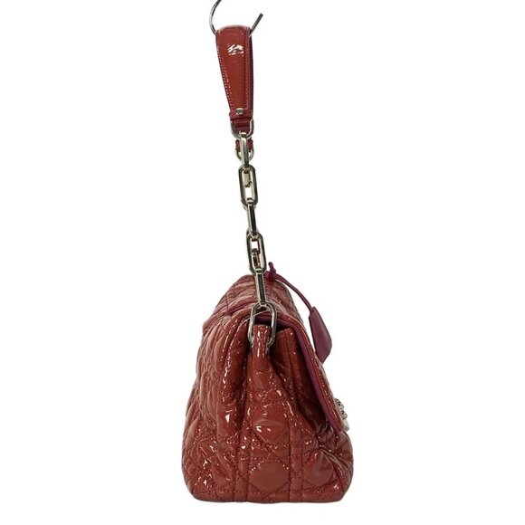 DIOR/ChristianDior Cannage Stitch - Pink Patent Leather Shoulder Bag 690-050825 - Picture 4 of 14